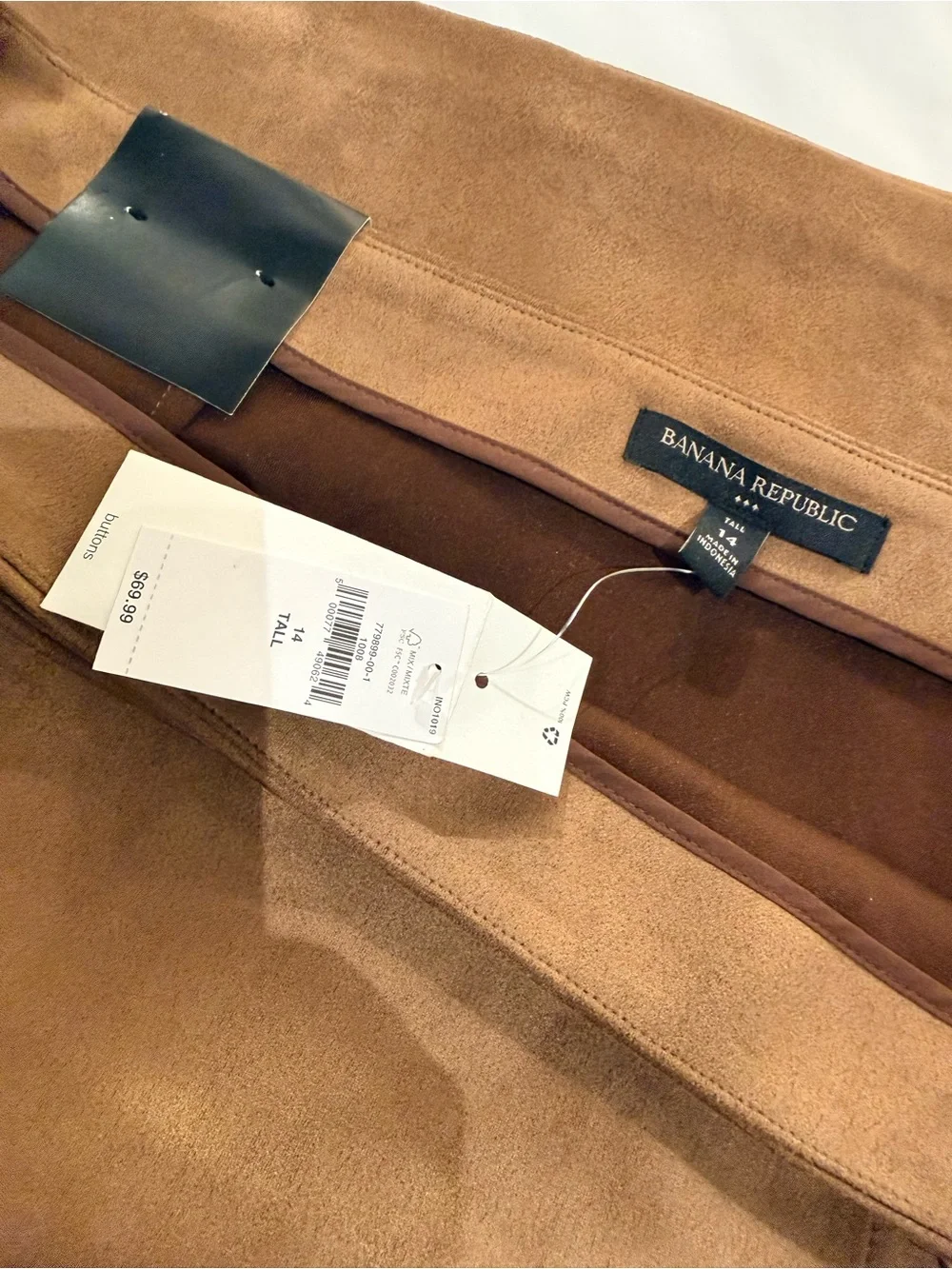 14 Tall! Banana Republic Chestnut Brown Faux Suede Wrap Mini Skirt with D-Ring